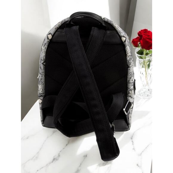 AUTHENTIC NWT MCM Vintage Jacquard Monogram Grey/Black Backpack Mini MSRP $1050 - Picture 3 of 9